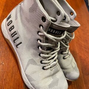 NOBULL Textured High-Top Sneakers in Light Gray